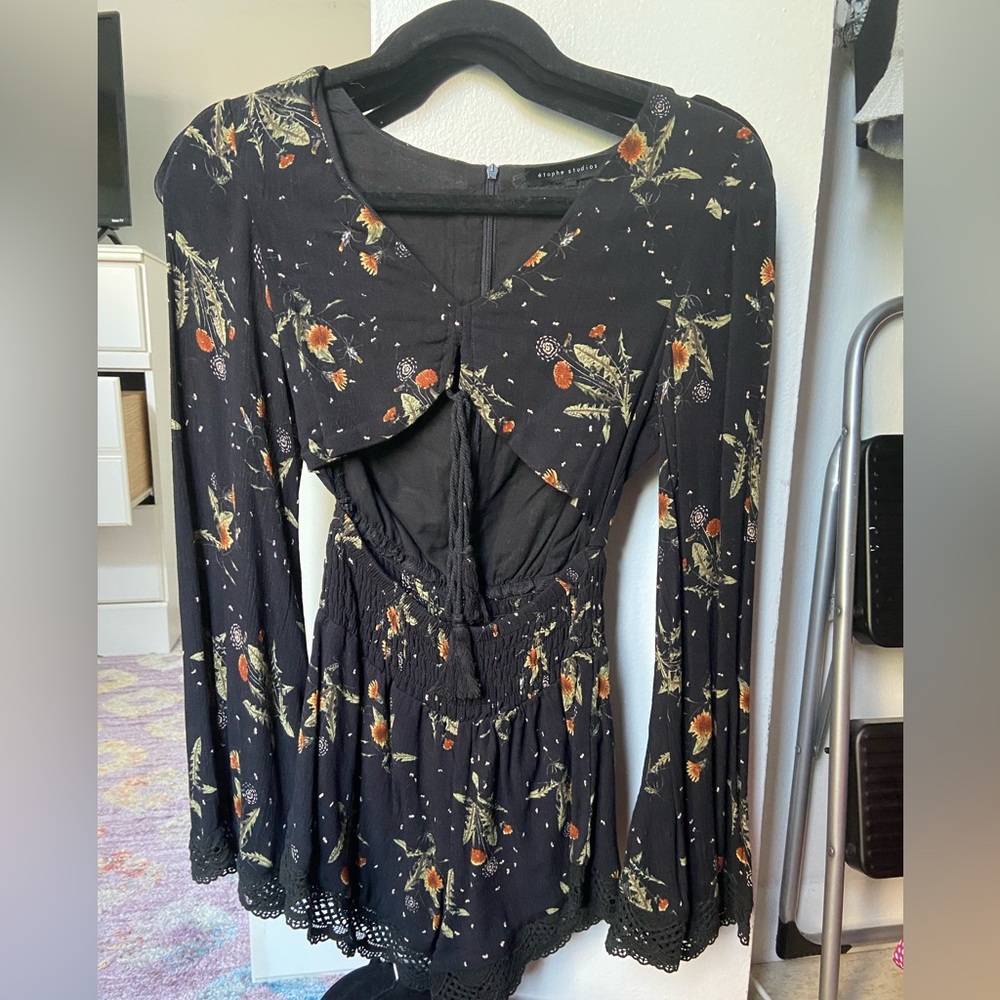 Black Romper with Pattern